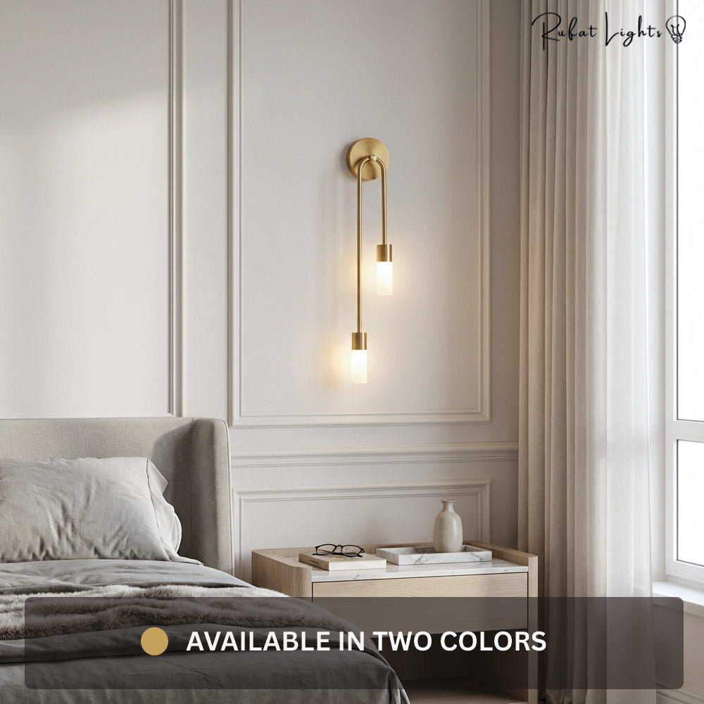 Modern Copper U-Shape Luster LED Wall Lamp