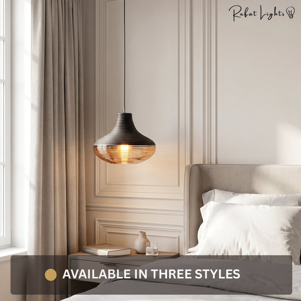 Vintage Stripe Glass Pendant Lights