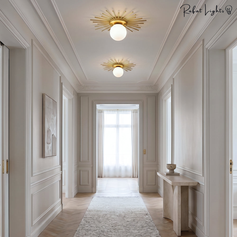 Gold Sunflower Ceiling Lamp