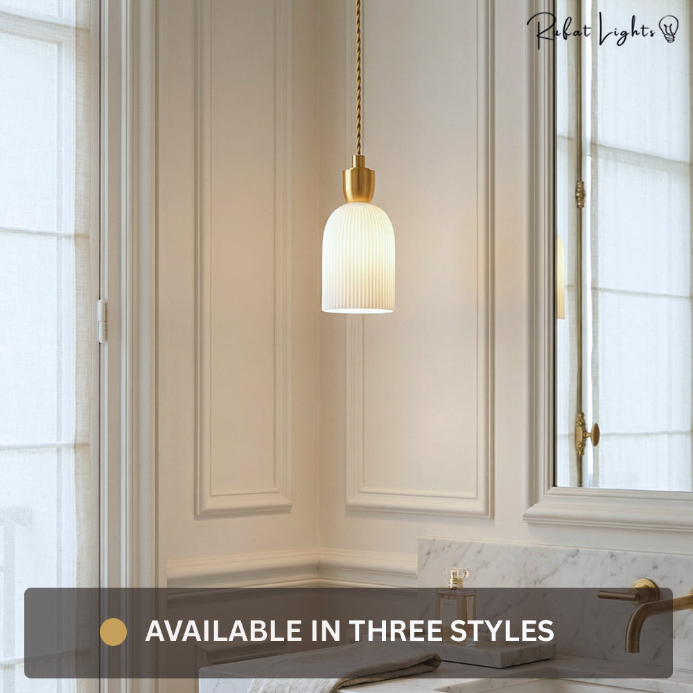 Ceramic Pendant Light Plug In Hanging Chandelier