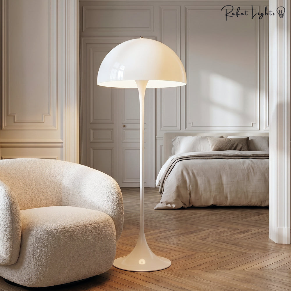 Panthella Acrylic White Mushroom Floor Lamp