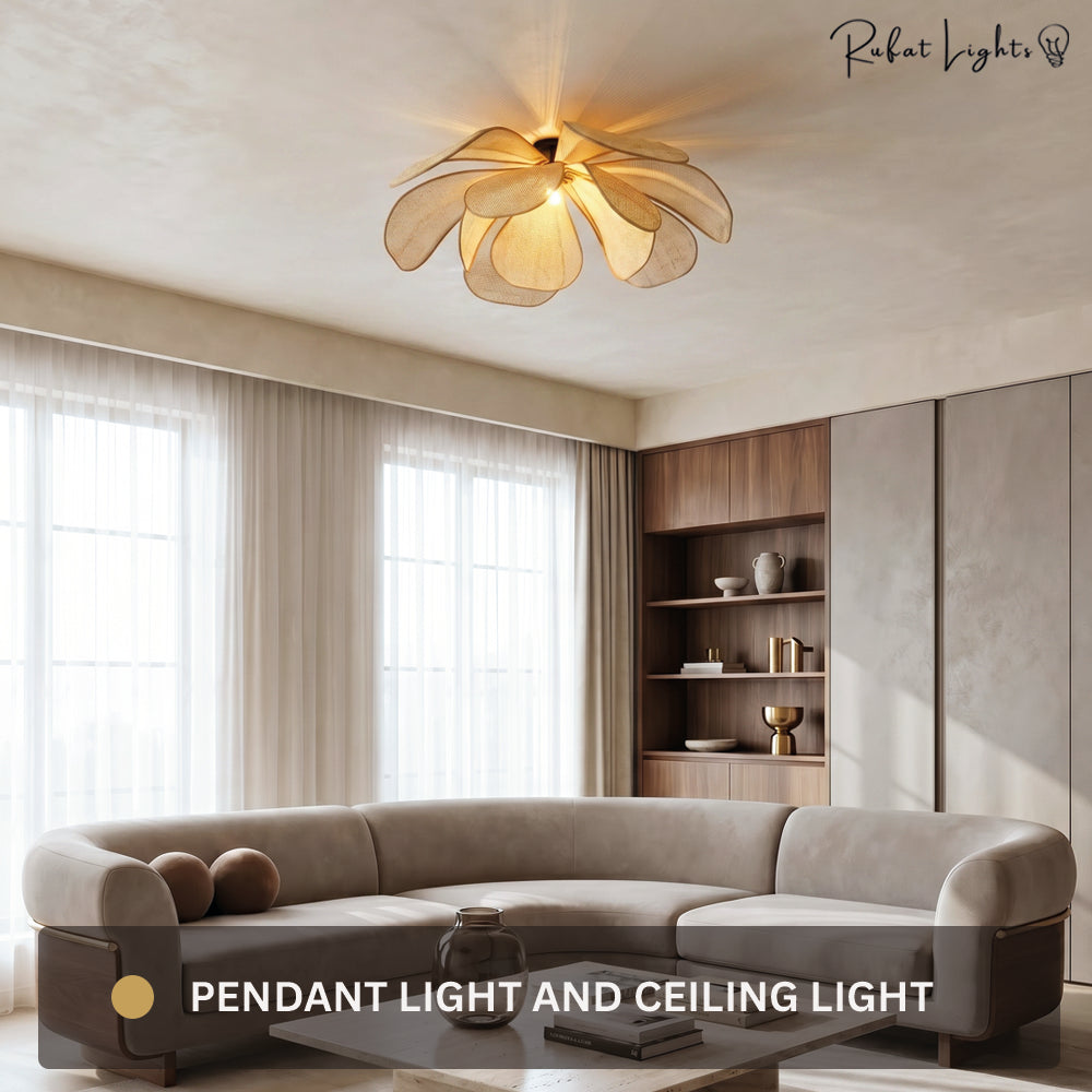 Rattan Flower Handmade Pendant Light