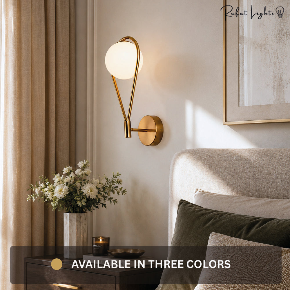 Metal Casing Glass Ball Wall Light