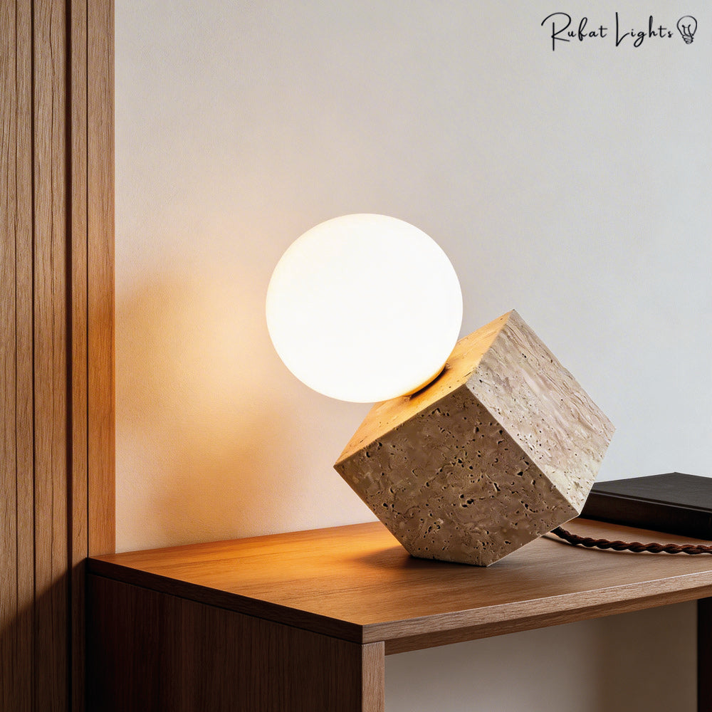 Modern Travertine Table Lamp