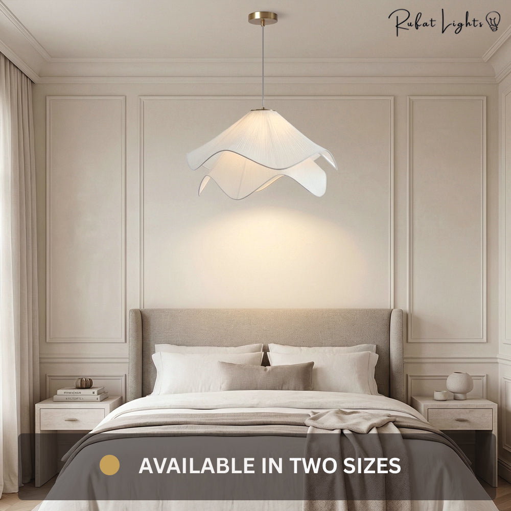 Nordic French Art Pleated Fabric Petal Chandeliers