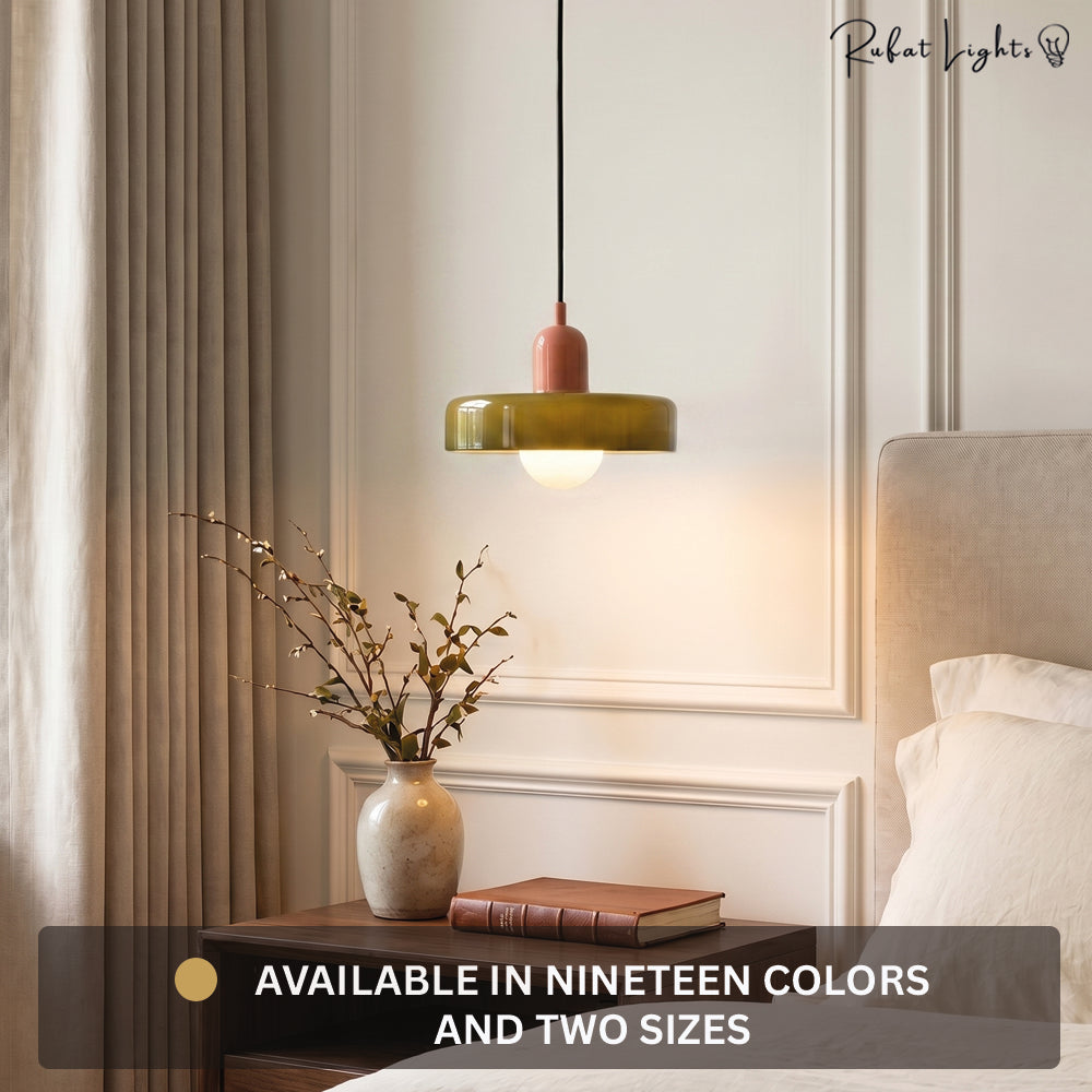 Vintage Scandinavian Glass Pendant Light