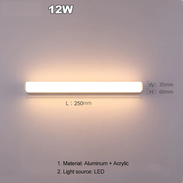 Acrylic Moisture Proof Anti-fog Bathroom Wall Sconces