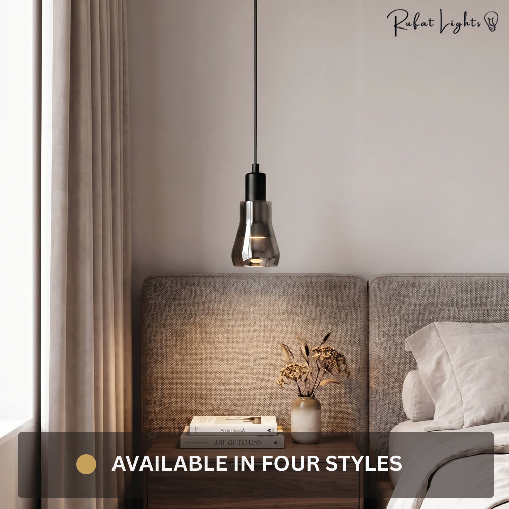 Island Mini Shiny Gray Glass Pendant Lights
