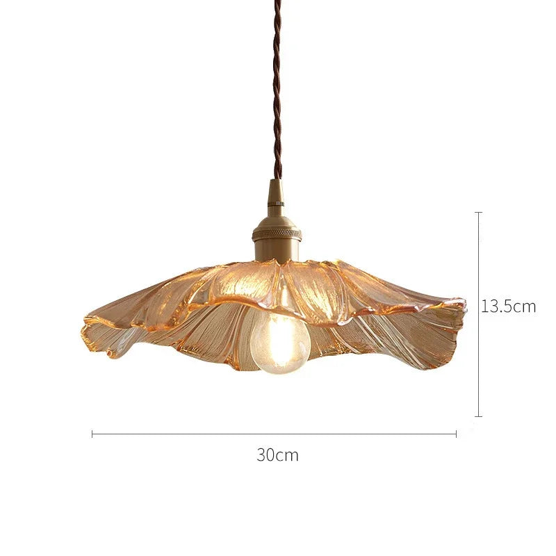 Vintage Floral Glass Pendant Light