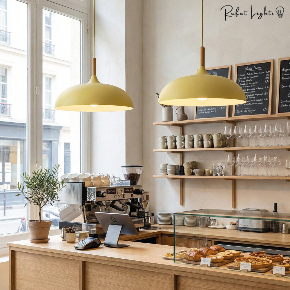 Minimalist Wood & Aluminum Pendant Light
