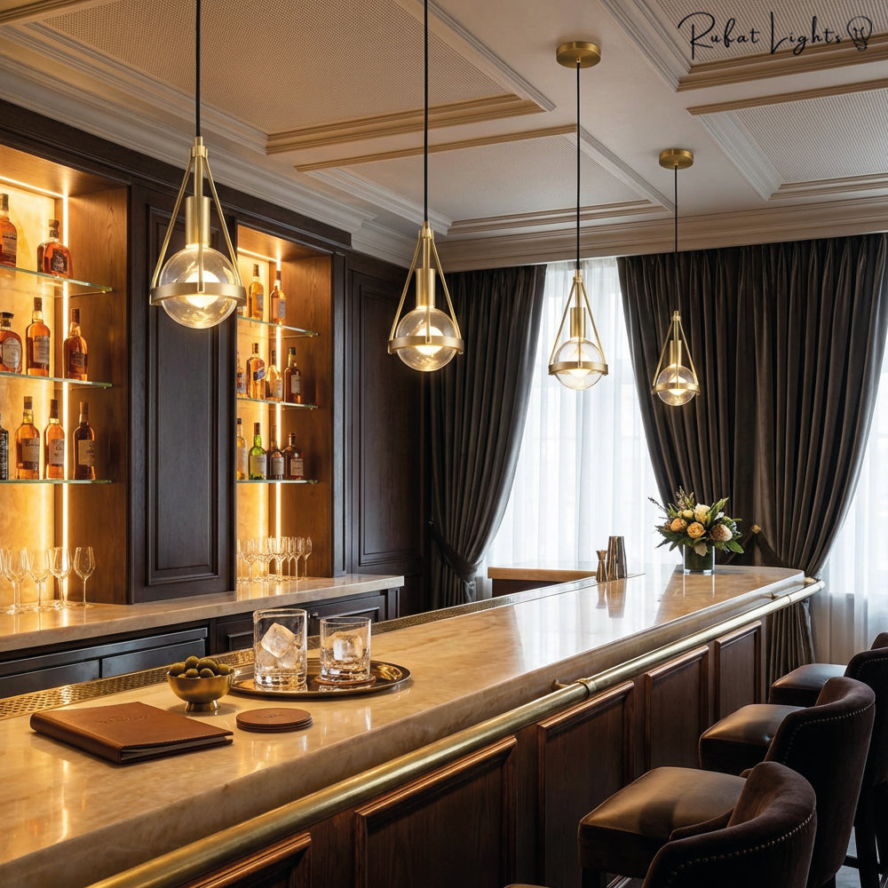 Blowball Gold Crystal Pendant Light