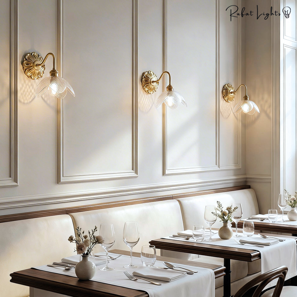 Copper Wandlamp Sconce Glass Wall Light