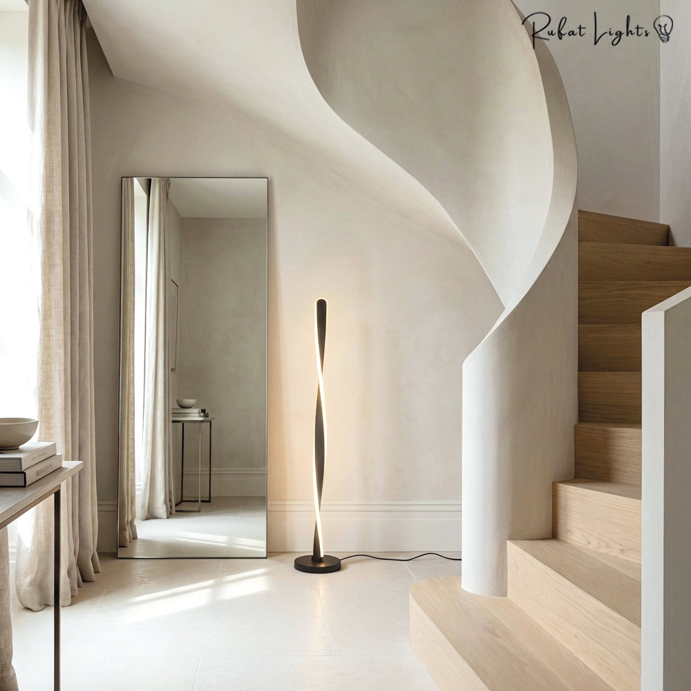 Modern Spiral Long Line Dimmable Floor Lamp