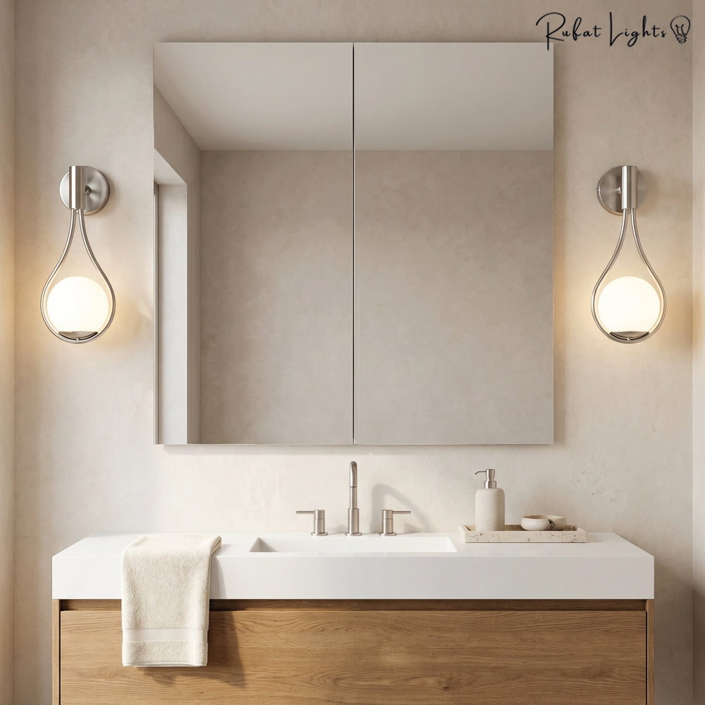 Metal Casing Glass Ball Wall Light