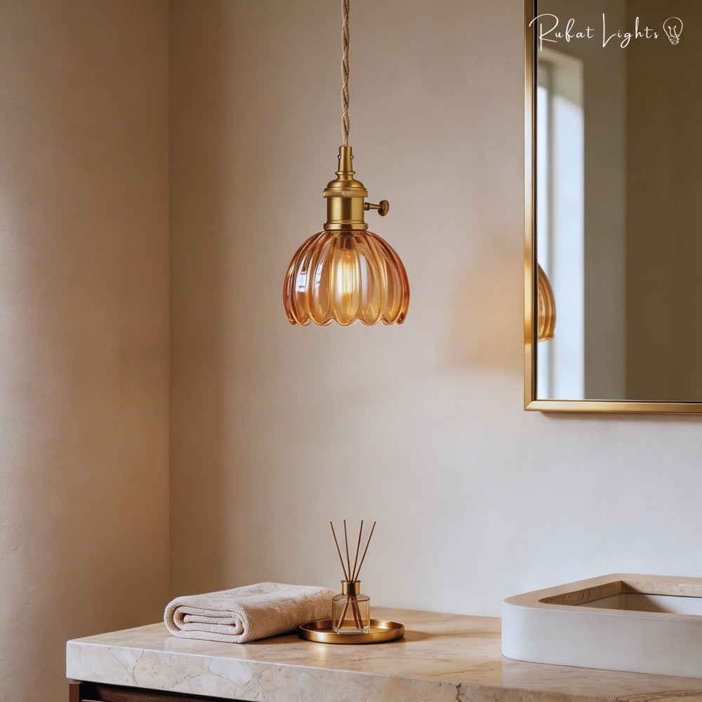 Pendant Light Japanese Glass Flower