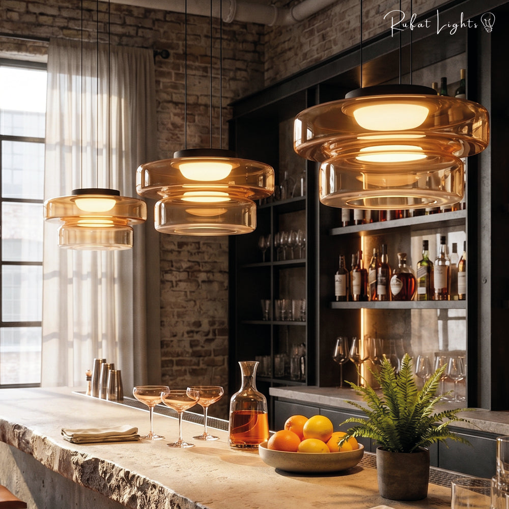 Minimalism Glass LED Chandelier Light