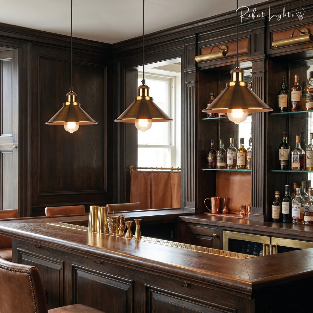 Brass Iron Plated Industrial Pendant Light