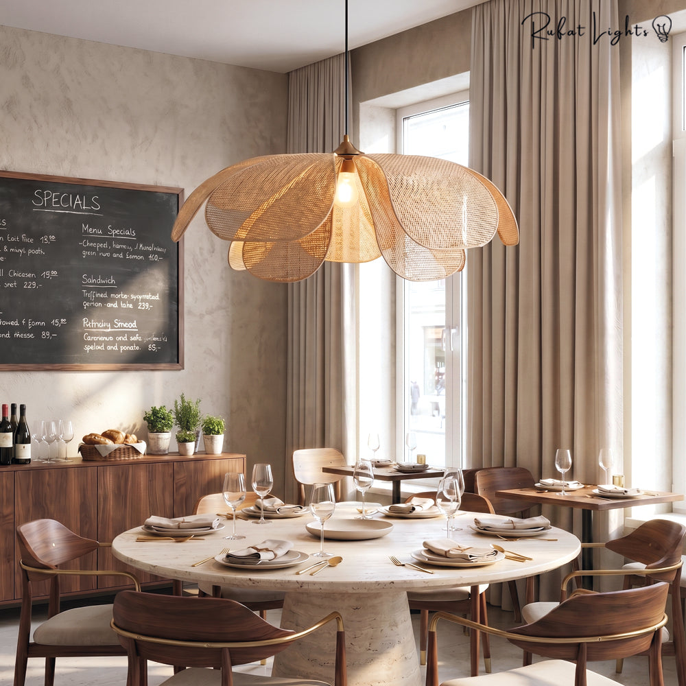 Rattan Flower Handmade Pendant Light