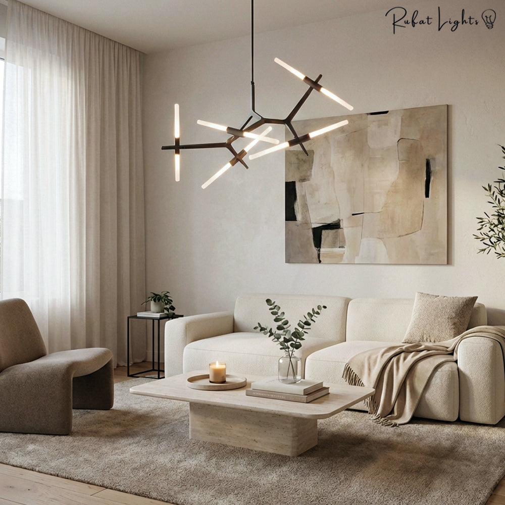 Sputnik Industrial Tree Branch Chandelier