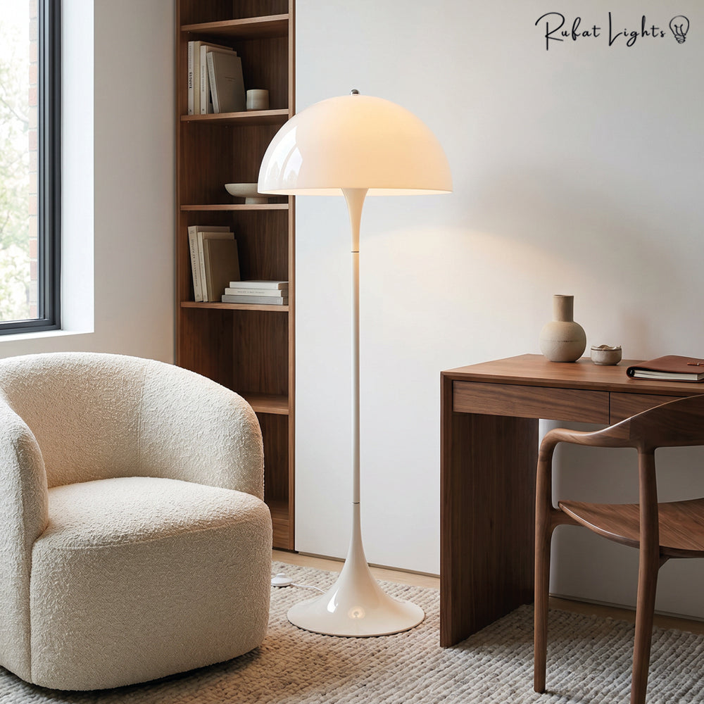 Panthella Acrylic White Mushroom Floor Lamp