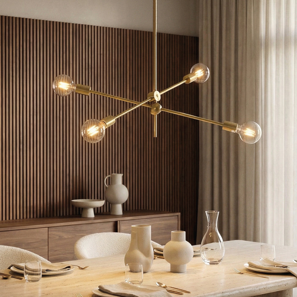 Contemporary Gold Rod Chandelier Lighting