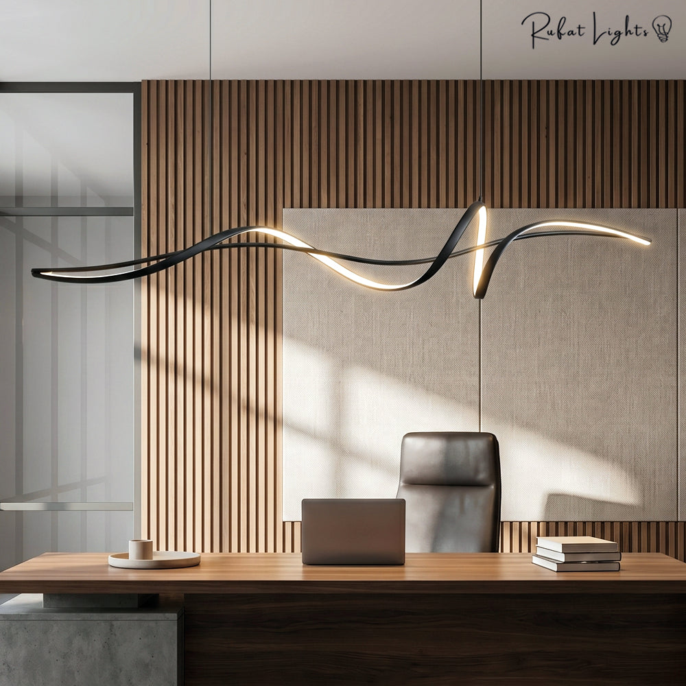 Aluminum Ribbon Shape LED Chandelier