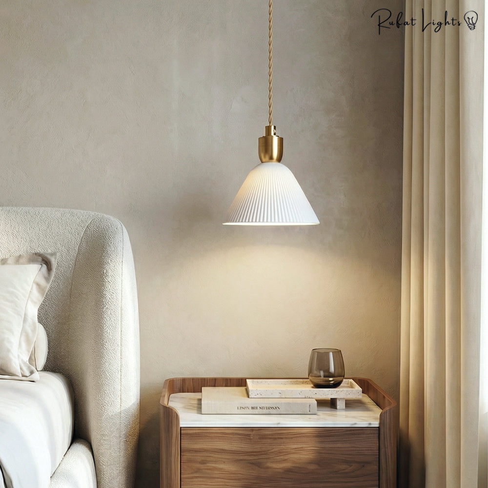 Ceramic Pendant Light Plug In Hanging Chandelier