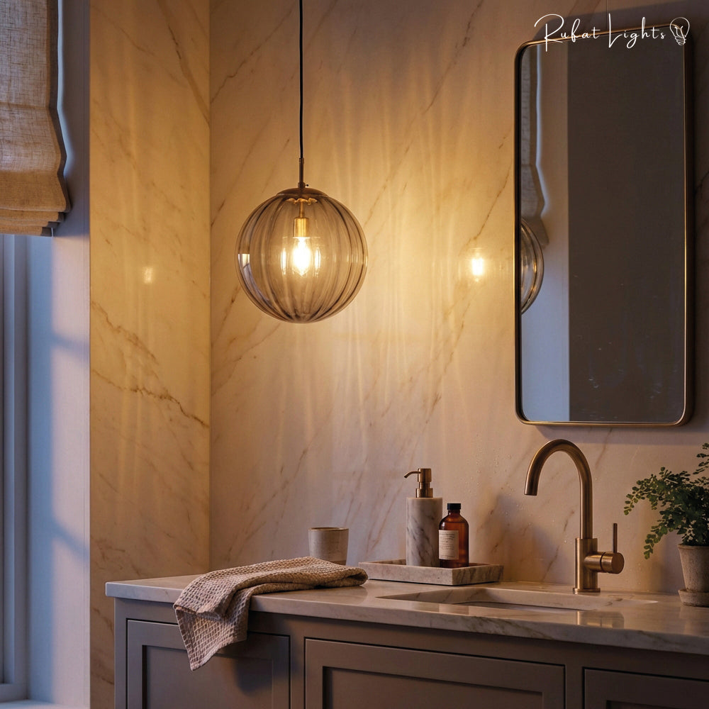 Glass Ball Colored Pendant Light