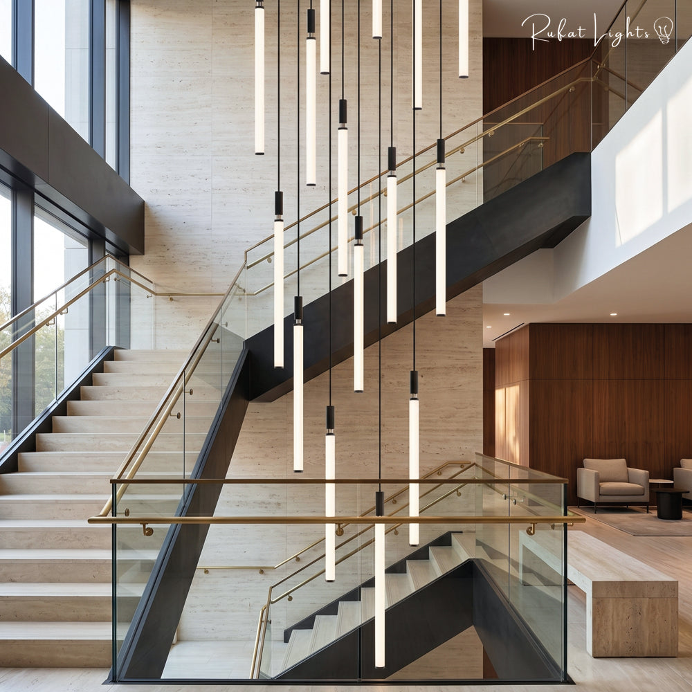 Sleek Modern Long Tube Pendant Light