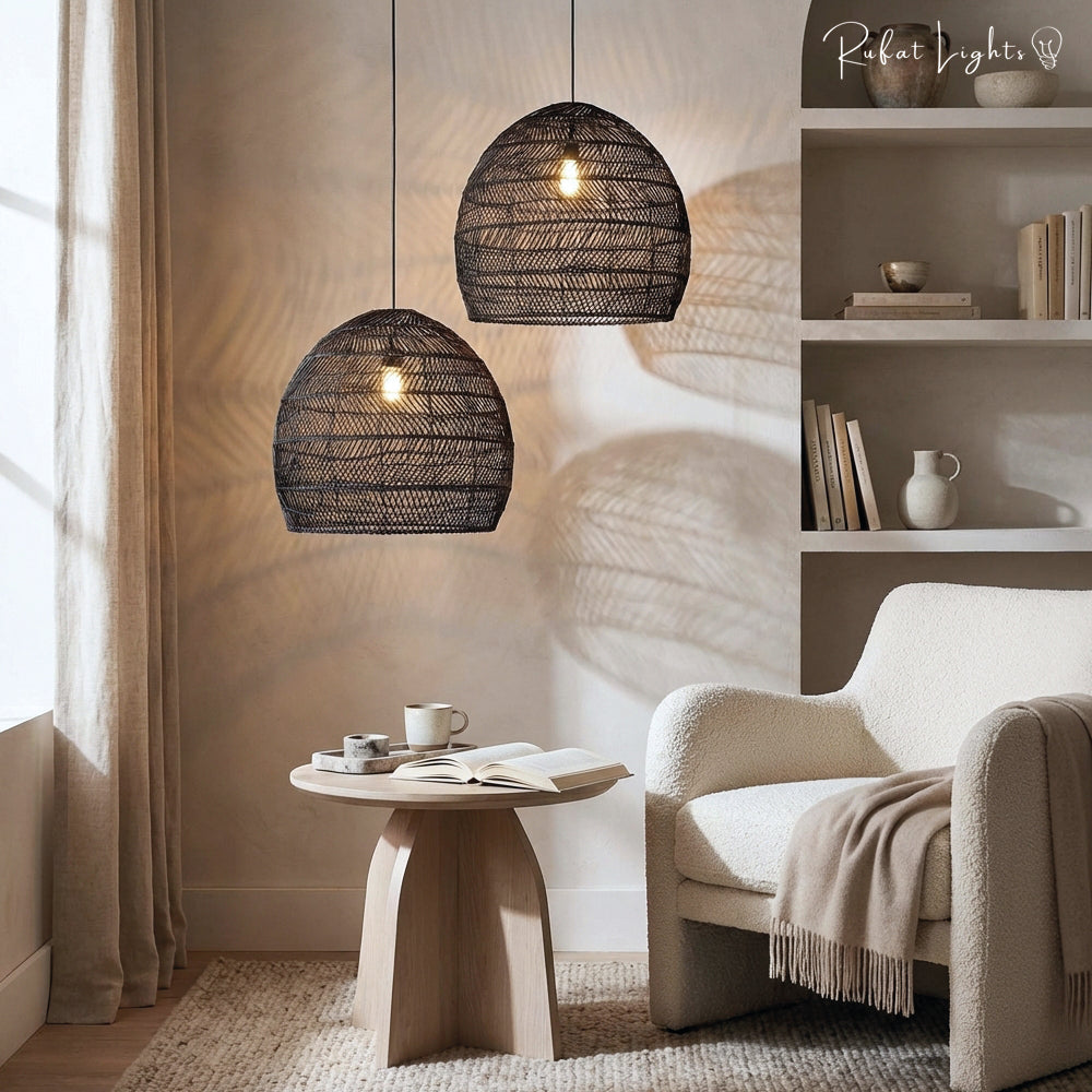Japanese Serenity Bamboo Shade Pendant Lamp