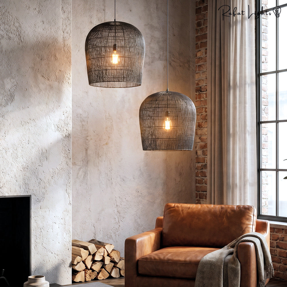 Japanese Wabi Sabi Wind Handmade Rattan Pendant Light