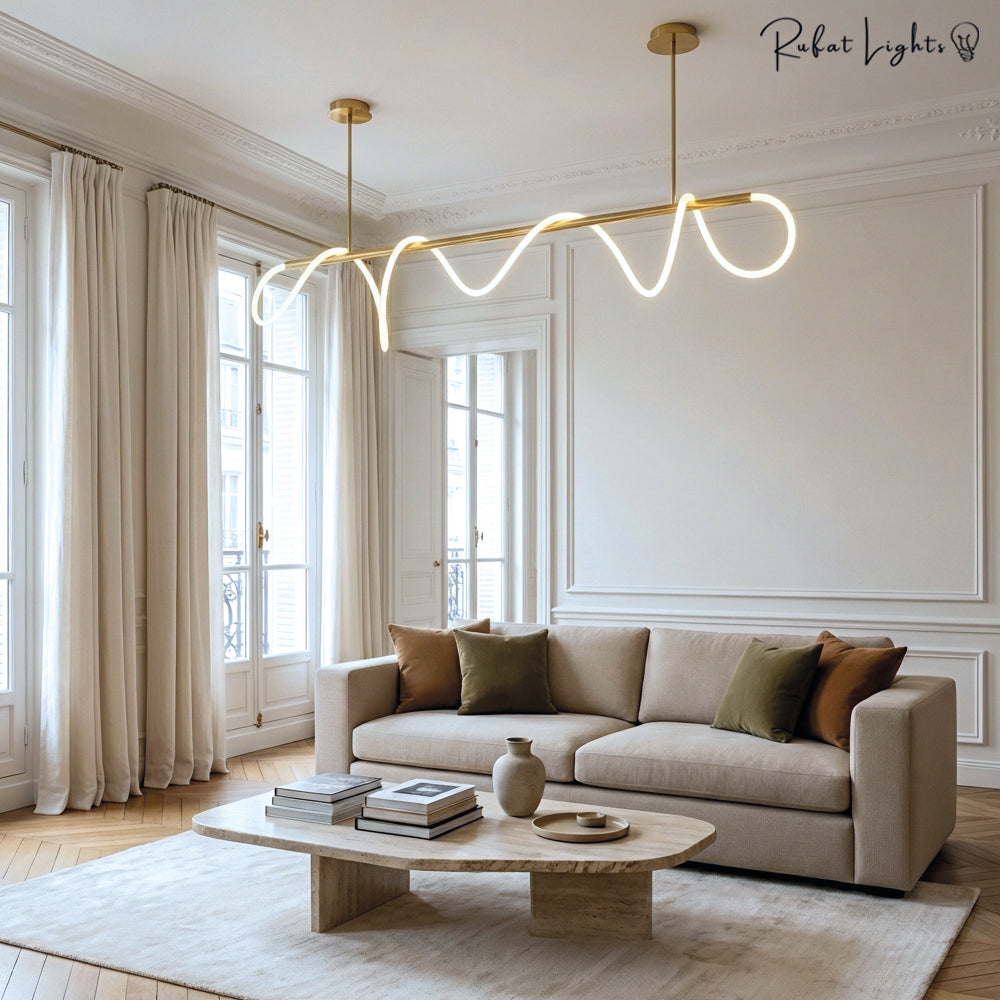 Golden Designer Rope LED Chandelier Lamps