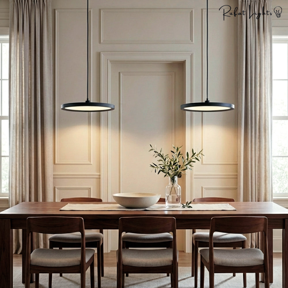 Round Metal Disc LED Pendant Lights