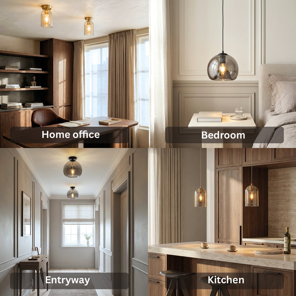 Modern Nordic Minimalist Dome Glass Ceiling Light