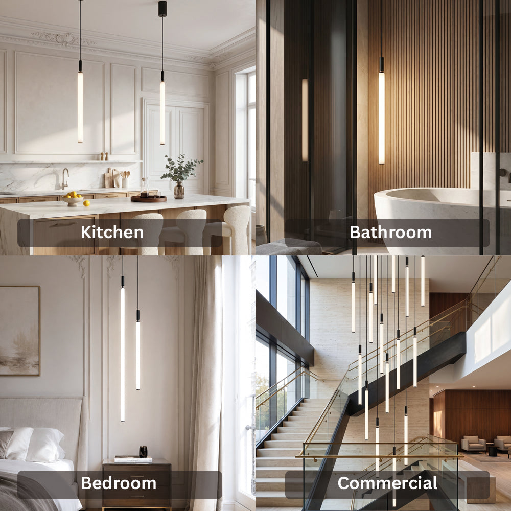 Sleek Modern Long Tube Pendant Light