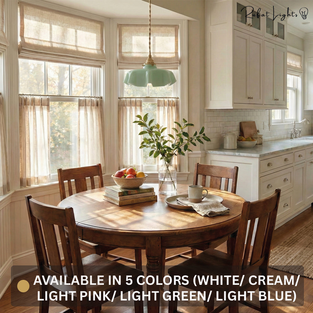 French Glass Floral Pendant Light