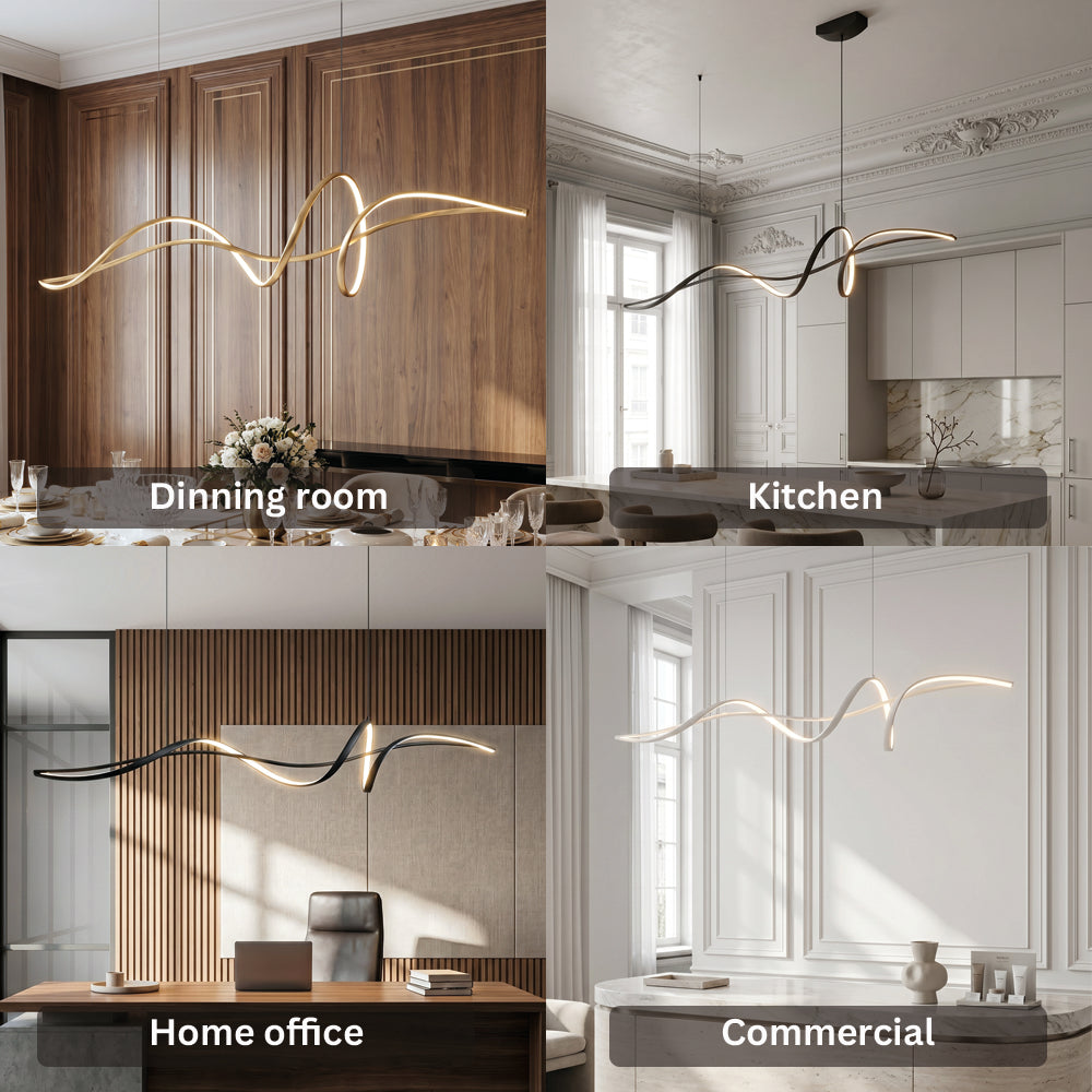 Aluminum Ribbon Shape LED Chandelier