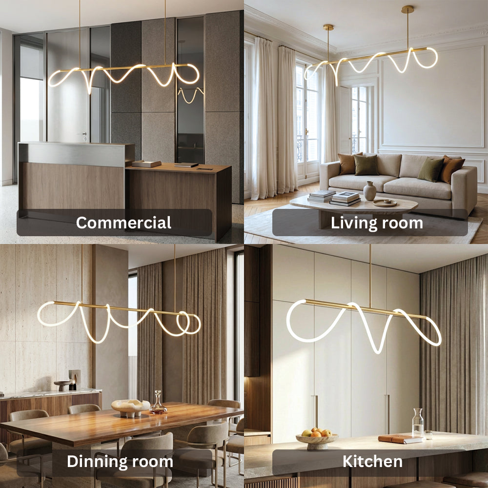 Golden Designer Rope LED Chandelier Lamps