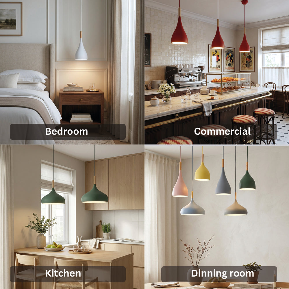 Nordic Wood Macaroon Lights Dining Area Lamps