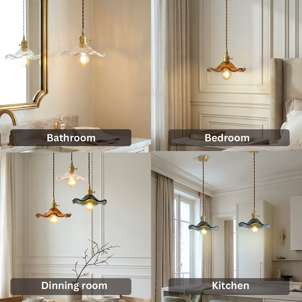 Colorful Glass Copper Edison Pendant Lamp