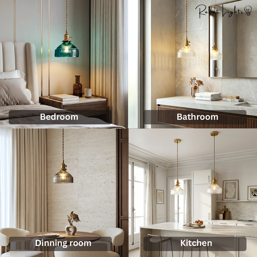 Modern Vintage Glass Lampshade Pendant Lights