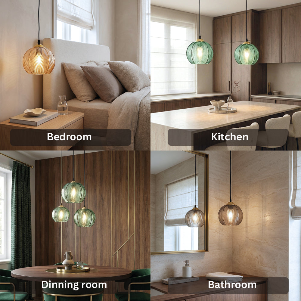 Contemporary Glass Patterned Pendant Lights