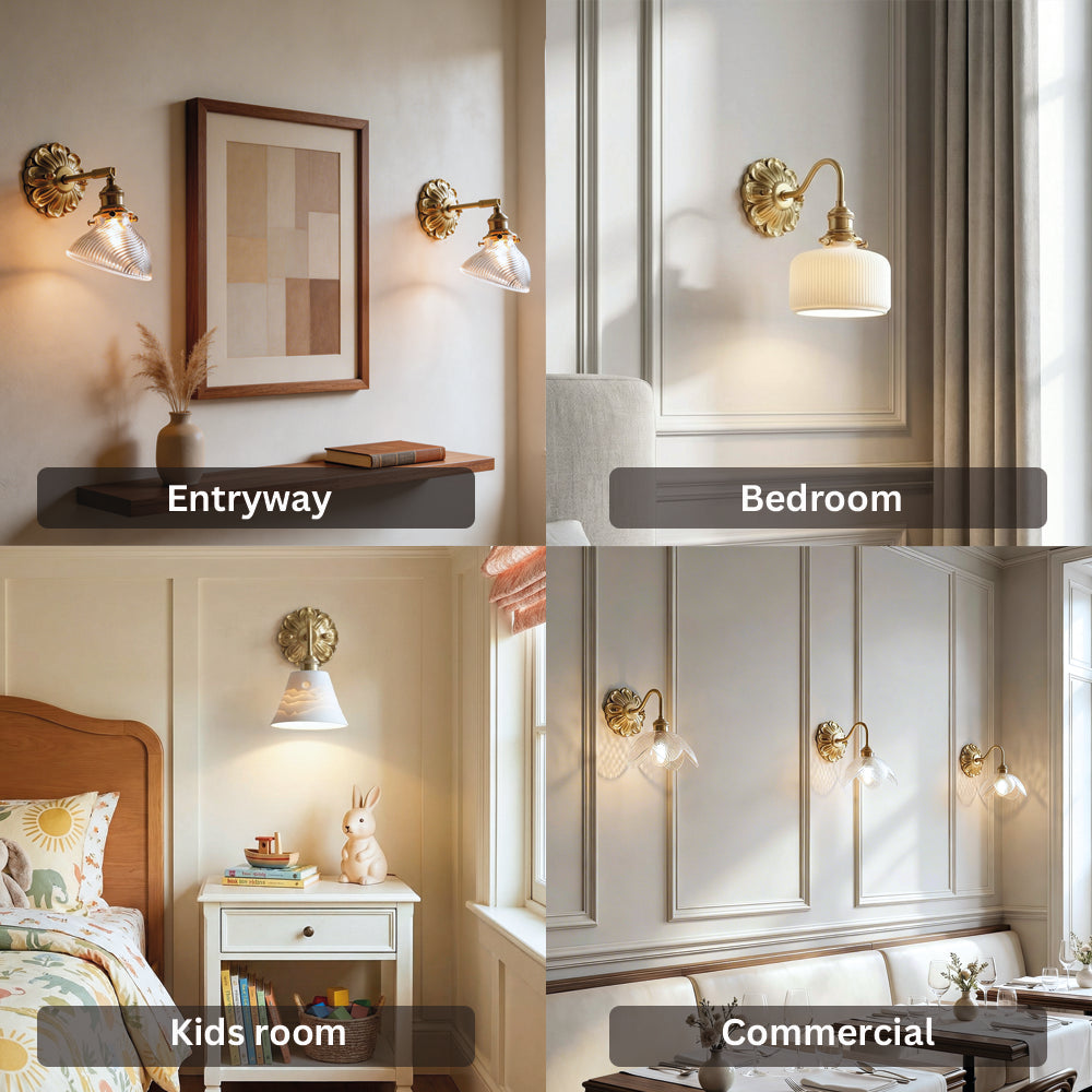 Copper Wandlamp Sconce Glass Wall Light