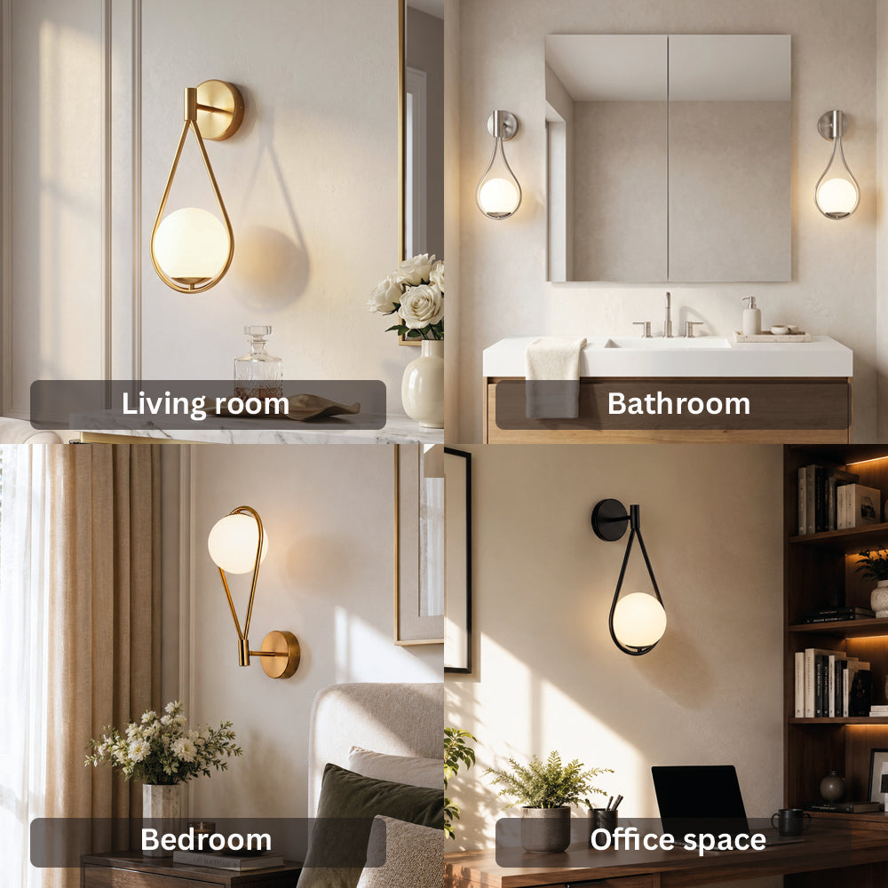 Metal Casing Glass Ball Wall Light