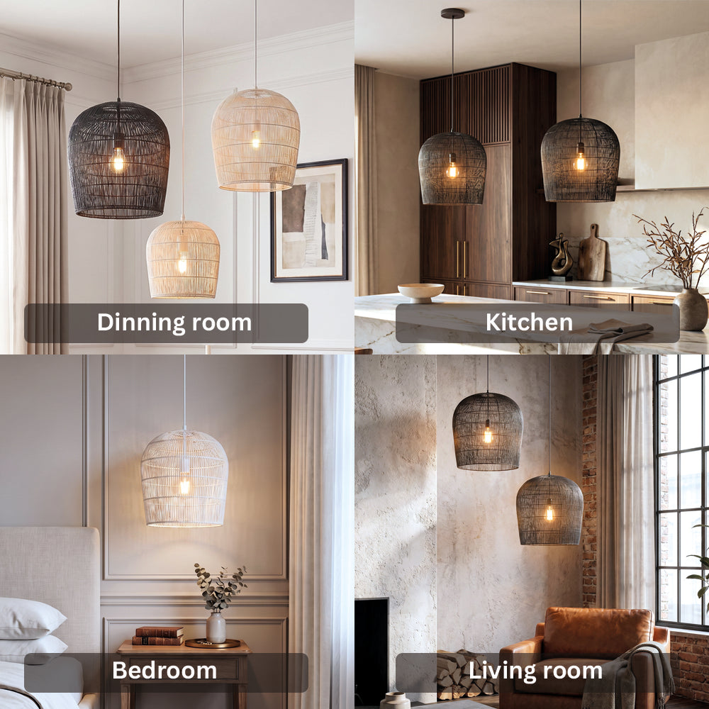 Japanese Wabi Sabi Wind Handmade Rattan Pendant Light