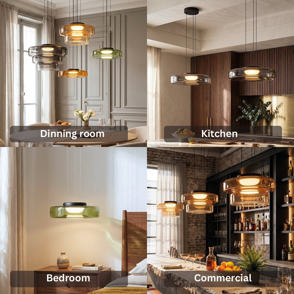 Minimalism Glass LED Chandelier Light