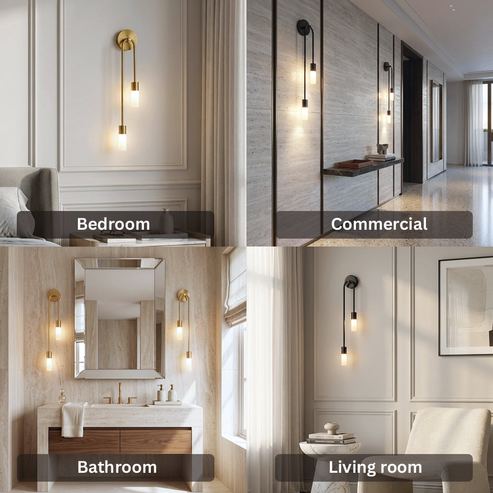 Modern Copper U-Shape Luster LED Wall Lamp