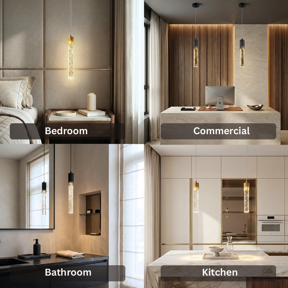 Crystal Radiance LED Bar Pendant Light