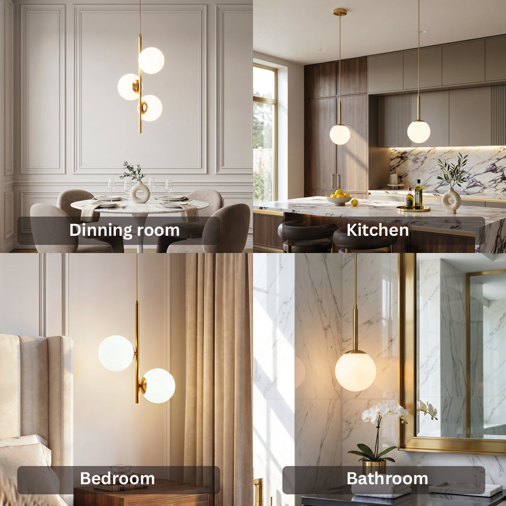 Coppery Glass Ball Pendant Light