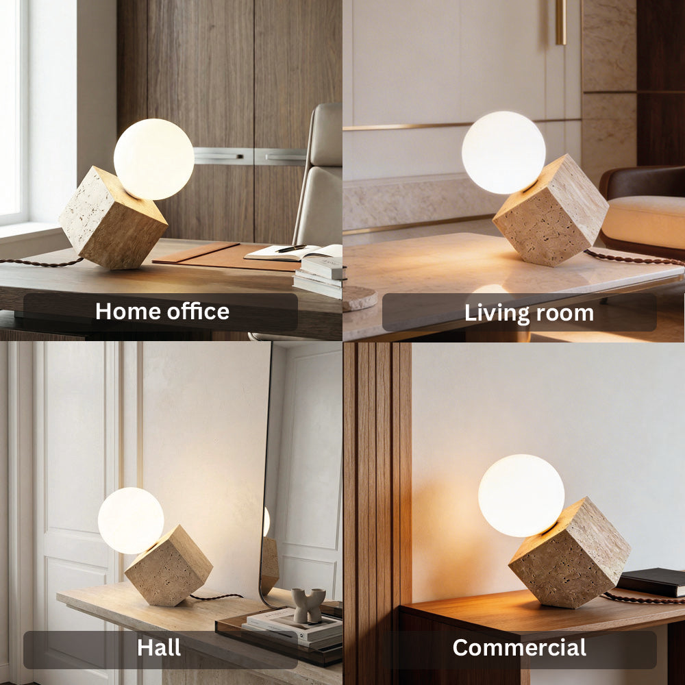 Modern Travertine Table Lamp